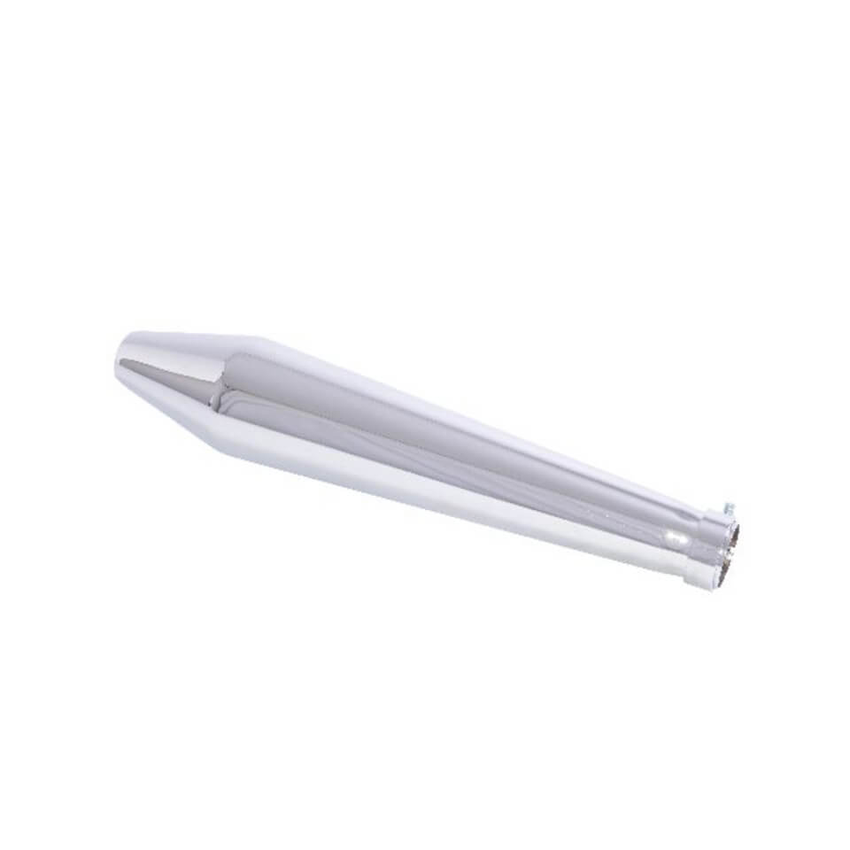 HIGHWAY HAWK Rear muffler Megaphone universal chrome, No ABE!, silver, silver