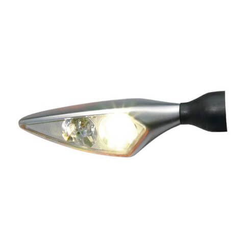 Kellermann LED indicator / position light Micro Rhombus PL, chrome satin, front right, silver for Men, silver for Men