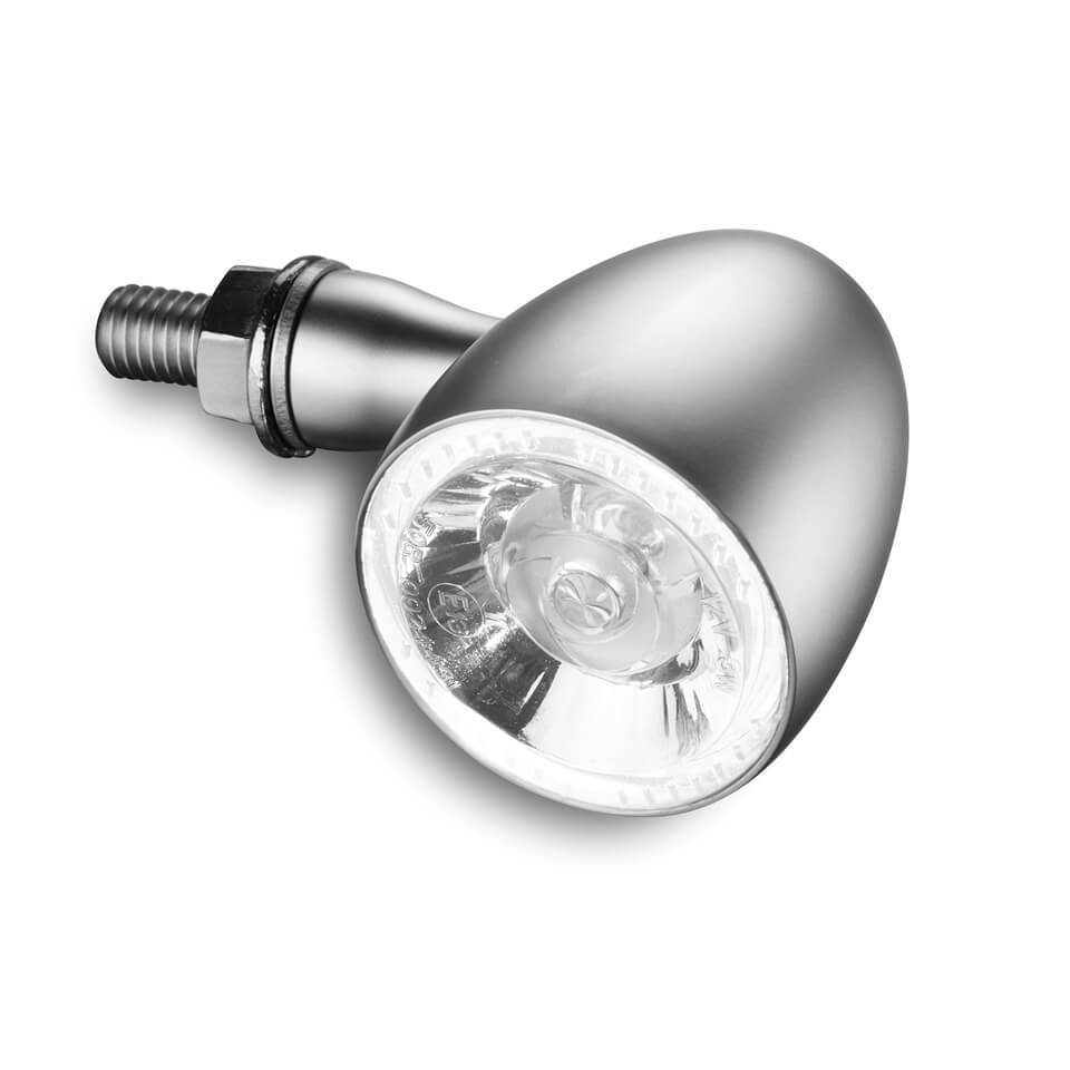 Kellermann LED indicator / position light Bullet 1000 PL white, matt chrome, clear glass, silver for Men, silver for Men