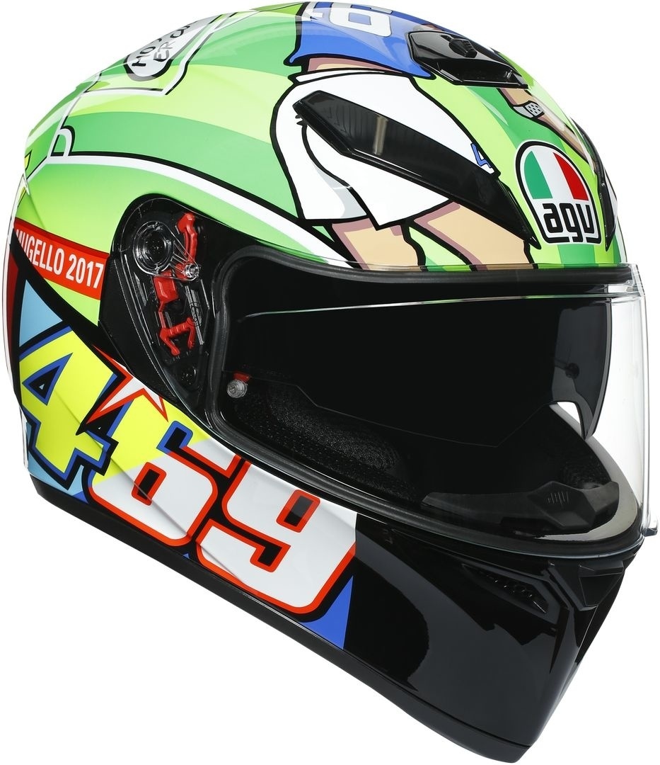 AGV K-3 SV Rossi Mugello 2017 Helm, veelkleurig, afmeting XS