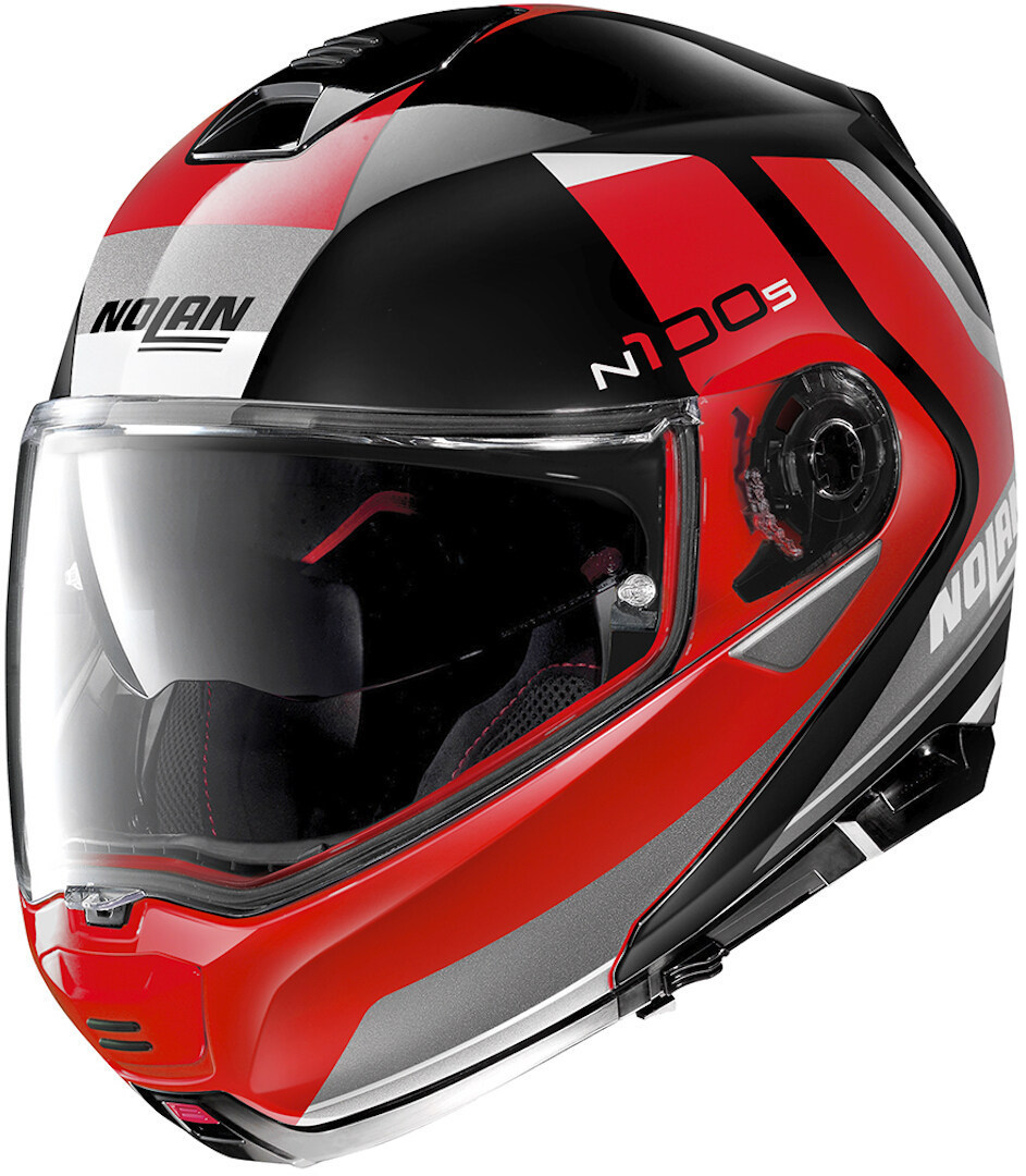 Nolan N100-5 Hilltop N-Com Helmet, black-red, Size XS, black-red, Size XS
