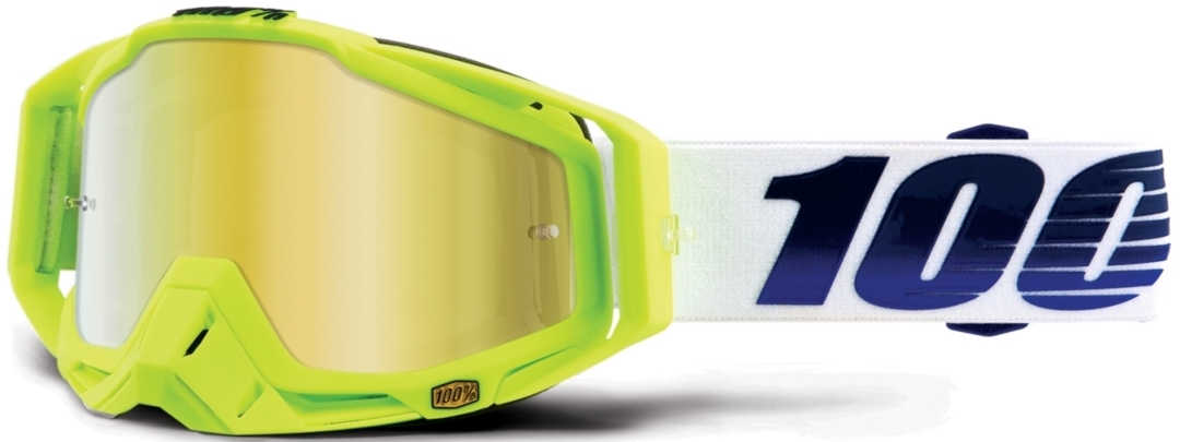 100% Racecraft Extra GP21 Motocross Goggles, white-blue, white-blue, Size One Size