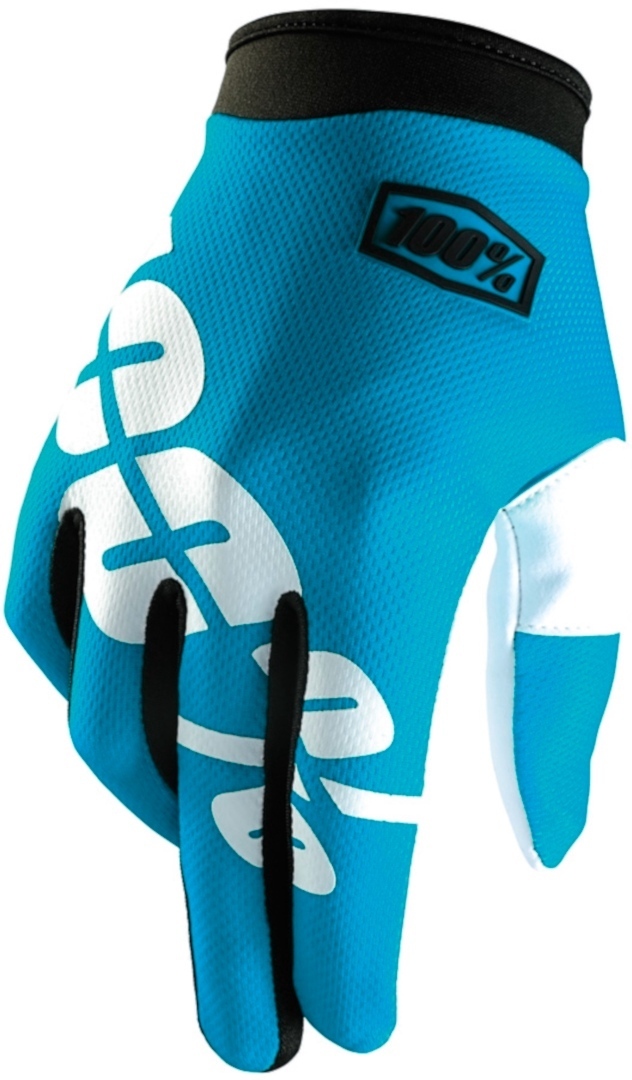 100% iTrack Guanti Motocross, bianco-blu, dimensione S