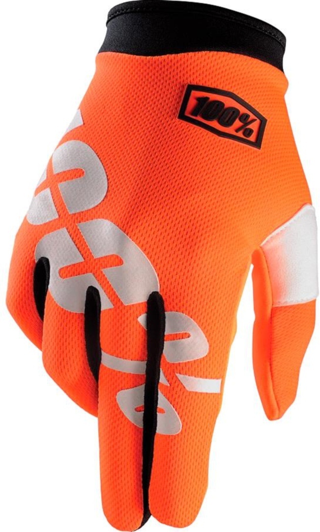100% iTrack Guanti Motocross, bianco-arancione, dimensione XL