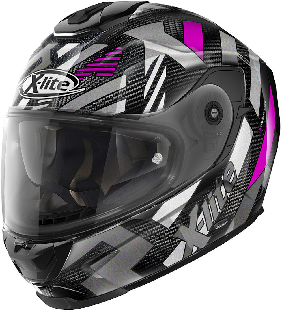 X-Lite X-903 Ultra Carbon Creek N-Com Helmet, black-pink, Size XL, black-pink, Size XL