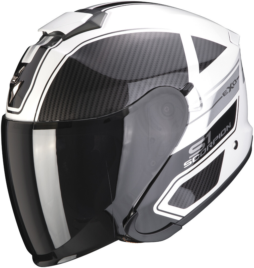 Scorpion EXO-S1 Cross-Ville Jet Helmet, black-white-silver, Size S, black-white-silver, Size S