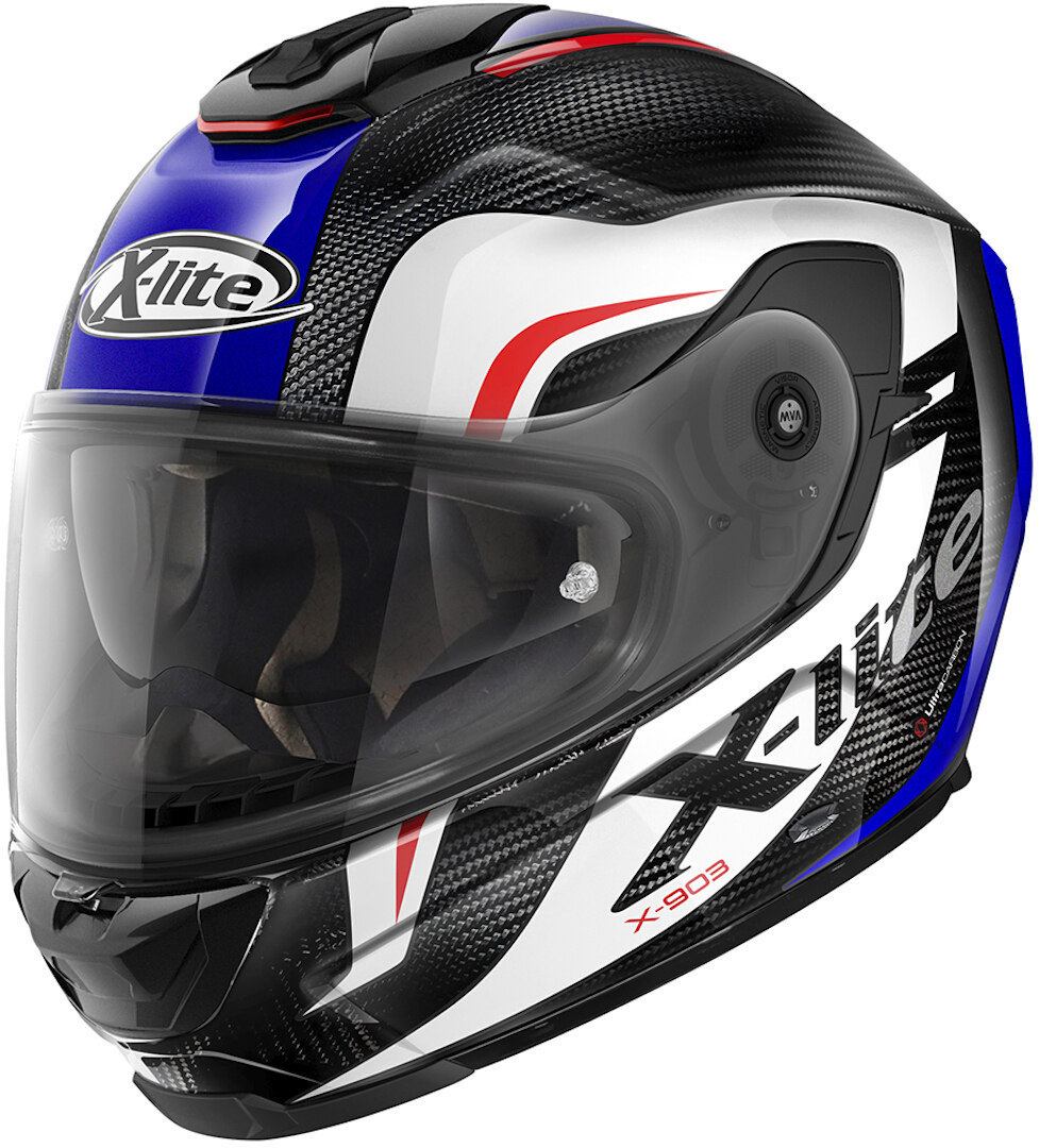 X-Lite X-903 Ultra Carbon Maven N-Com Helm, schwarz-weiss-blau, Größe S, schwarz-weiss-blau, Größe S