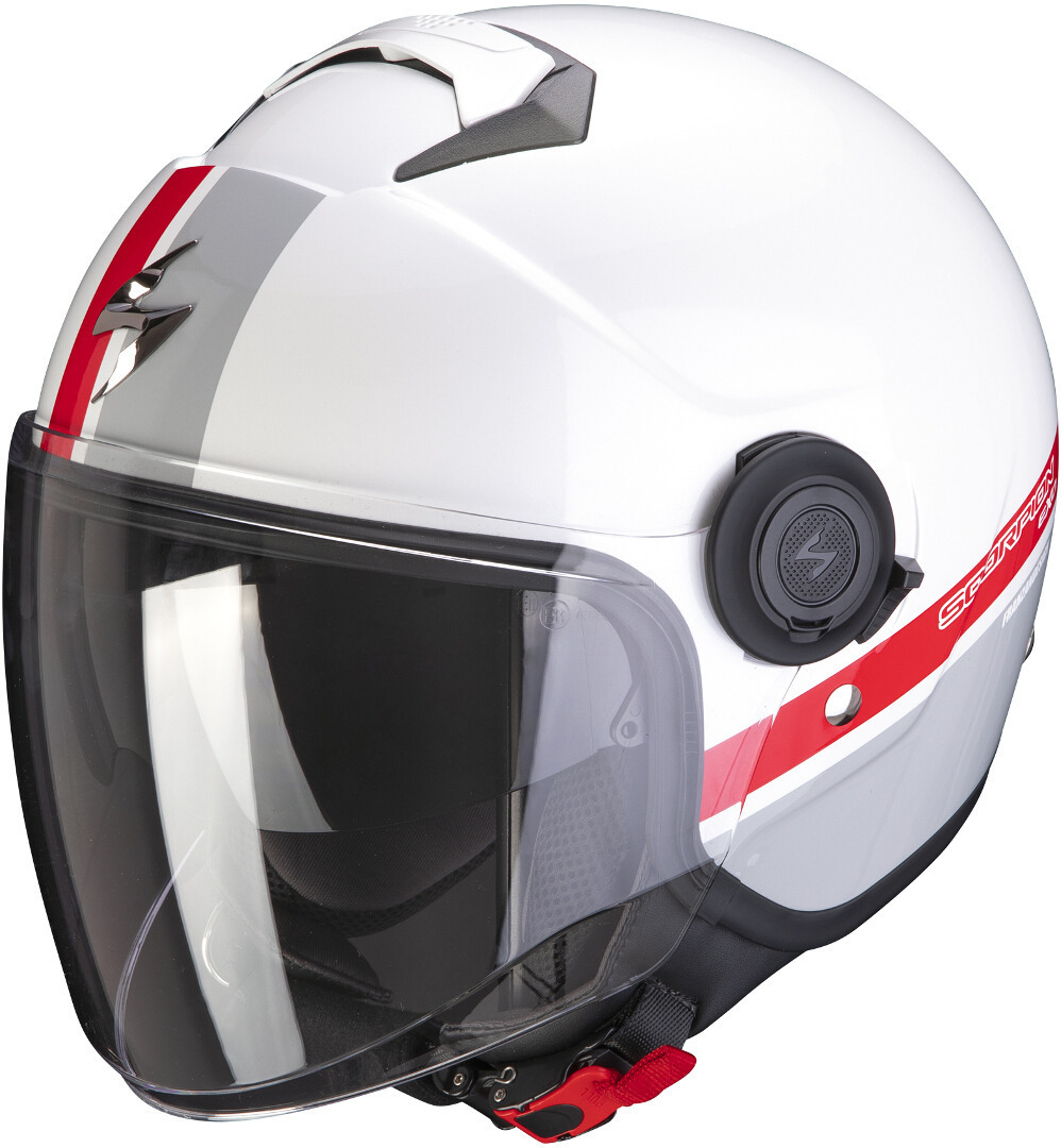Scorpion EXO-City Strada Jet Helmet, white-red-silver, Size S, white-red-silver, Size S