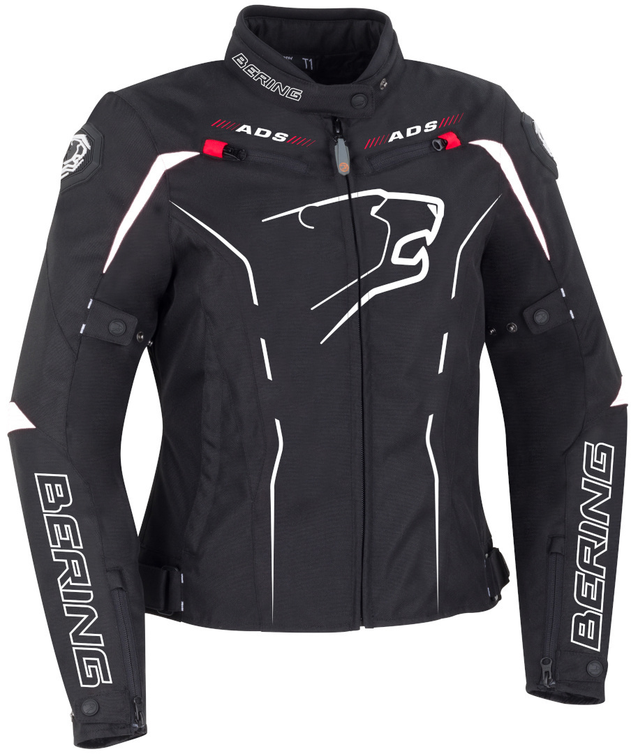 Bering Kaloway Ladies Motorcycle Textile Jacket, black-white, Size XL for Women, black-white, Size XL for Women