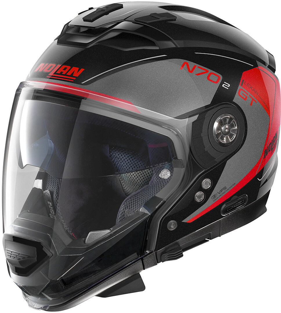 Nolan N70-2 GT Lakota N-Com Helmet, black-red, Size XS, black-red, Size XS