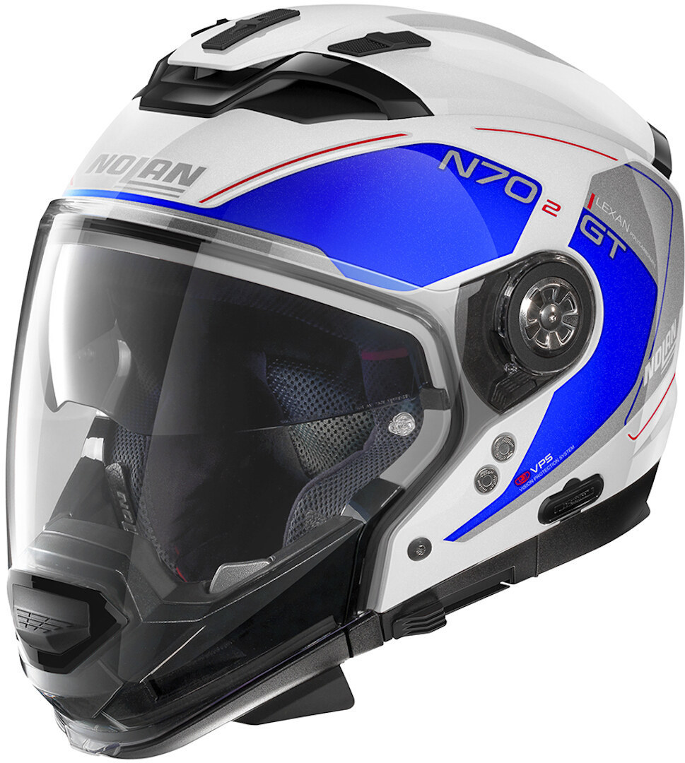 Nolan N70-2 GT Lakota N-Com Helmet, white-blue, Size L, white-blue, Size L