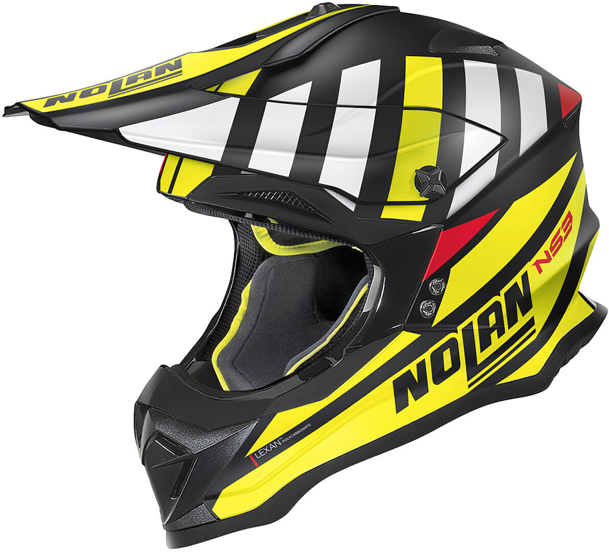 Nolan N53 Cliffjumper Motocross Helmet, black-white-yellow, Size XS, black-white-yellow, Size XS
