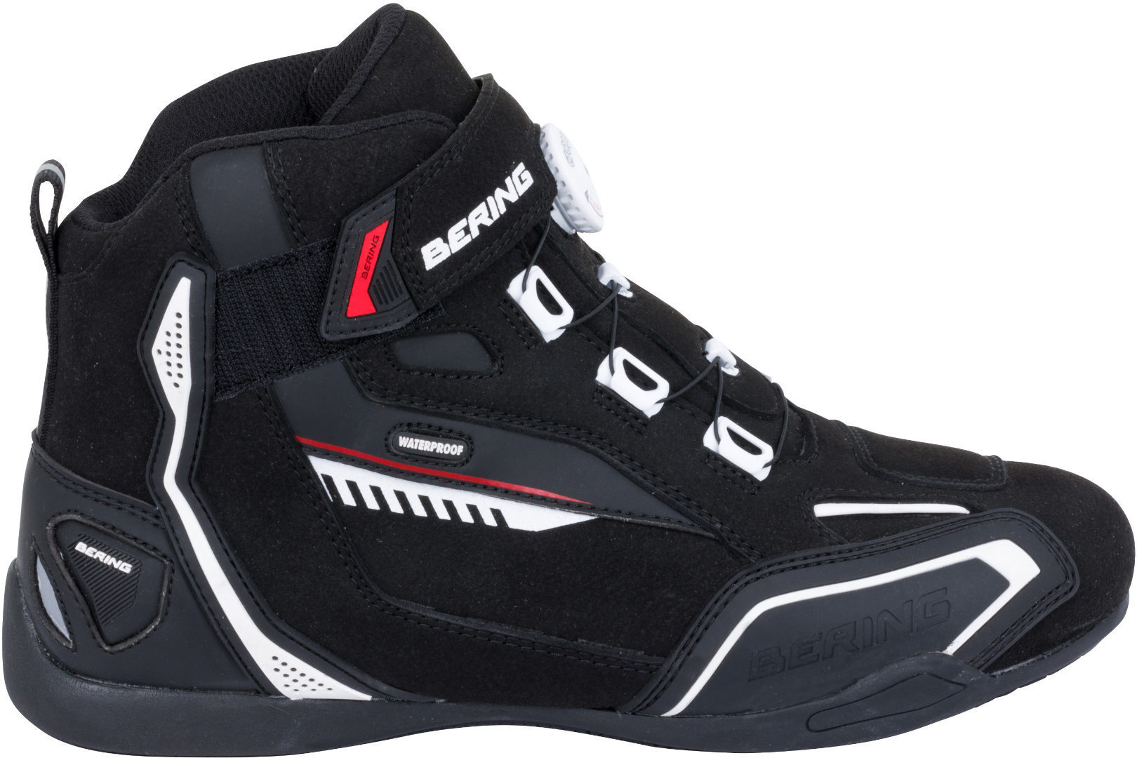 Bering Walter Waterproof Motorcycle Shoes, black-white-red, Size 40, black-white-red, Size 40