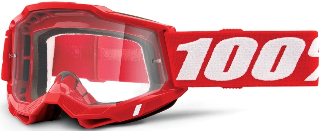 100% Accuri II OTG Motocross Goggles, white-red, white-red, Size One Size