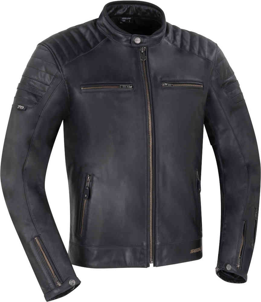 Segura Stripe Black Edition Motorcycle Leather Jacket buy cheap