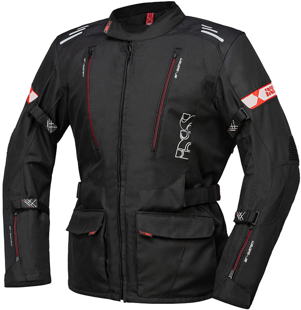 IXS Lorin-ST Motorcycle Textile Jacket, black-red, Size S, black-red, Size S