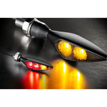 Kellermann Rück-, Bremslicht, Blinker Einheit Rhombus S DF Dark, HR, schwarz, getöntes Glas