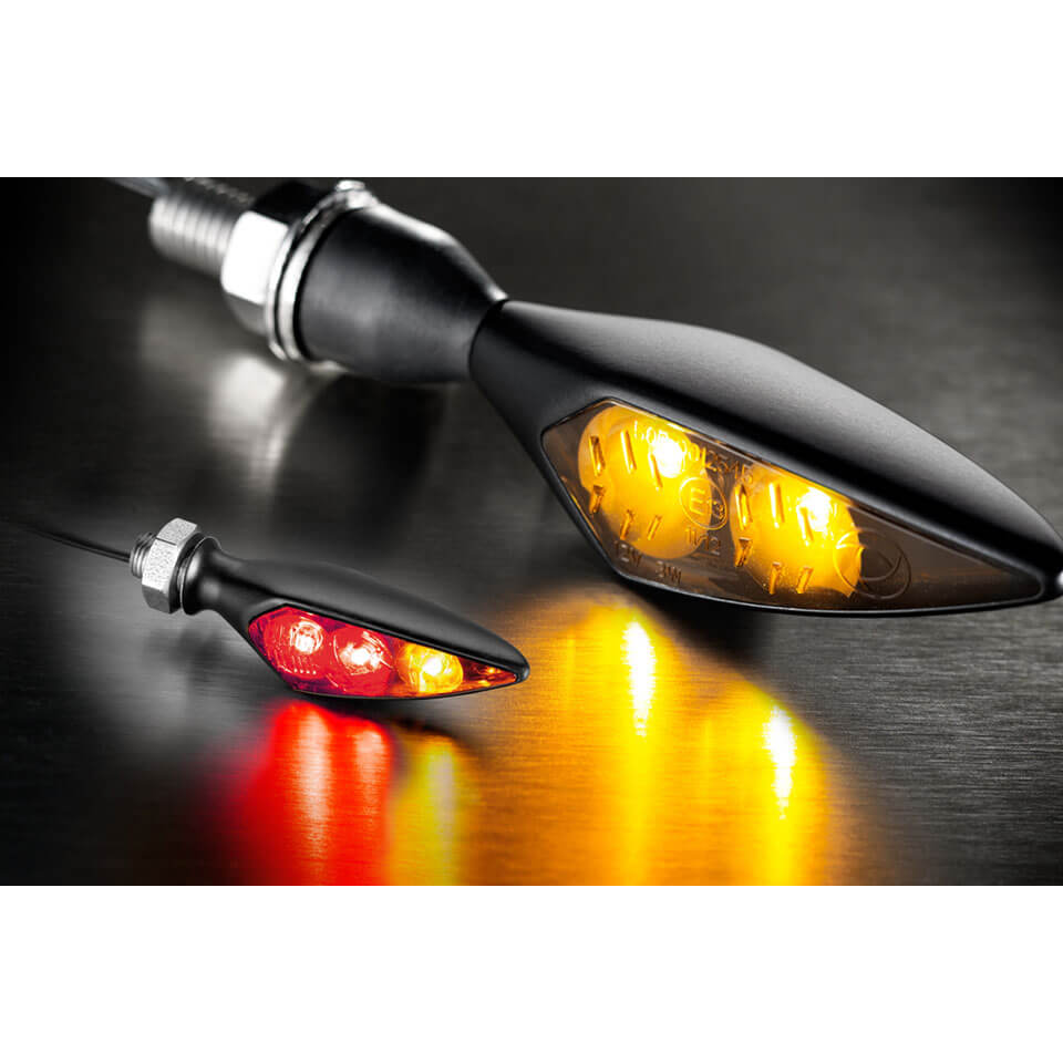 Kellermann Rear, brake light, turn signal unit Rhombus S DF Dark, HL, black, tinted glass for Men, black for Men