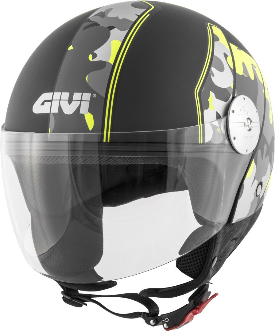 GIVI 10.7 Mini-J Graphic Jet Helmet, black, Size M, black, Size M