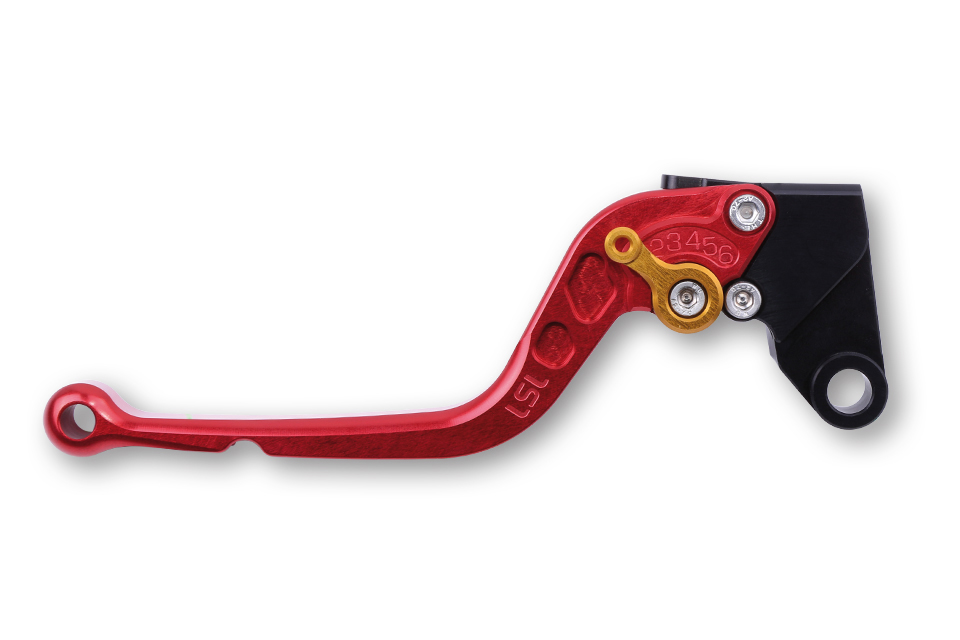 LSL Clutch lever Classic L35R, red/gold, long, gold
