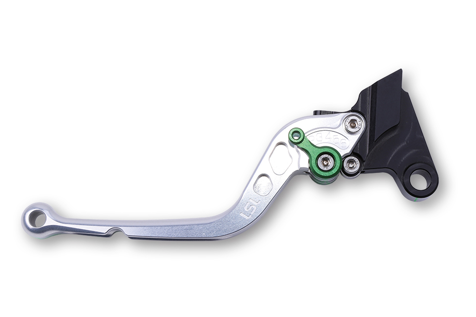 LSL Clutch lever Classic L35R, silver/green, long, green