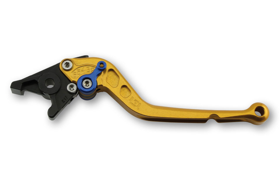 LSL Brake lever Classic R12, gold/blue, long, blue