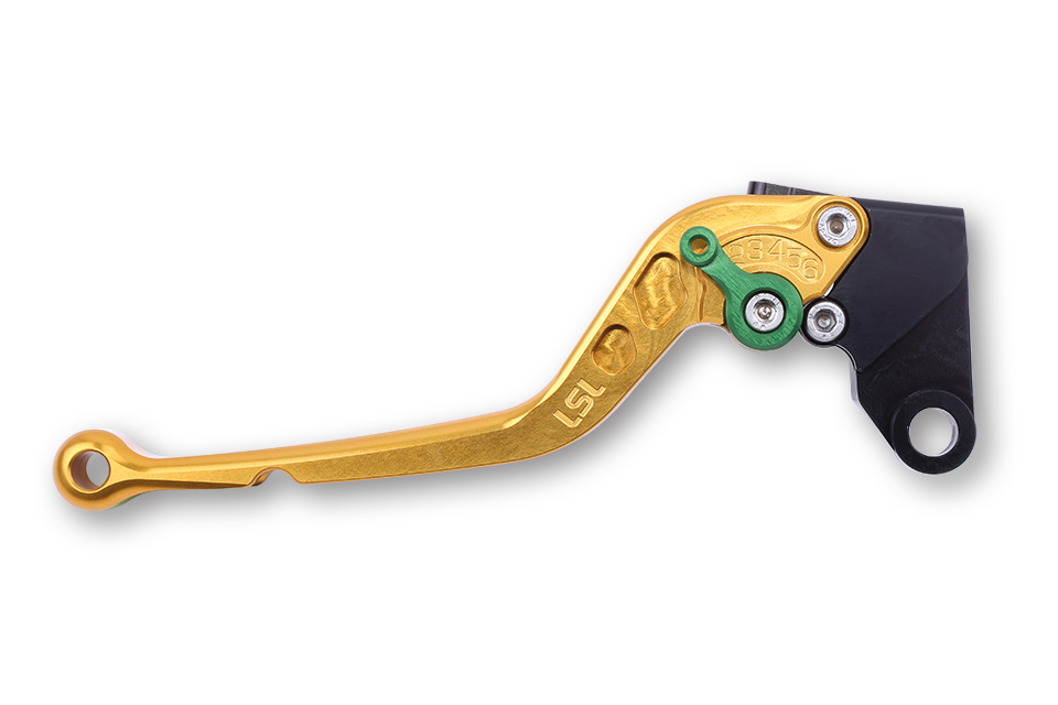 LSL Brake lever Classic R12, gold/green, long, green