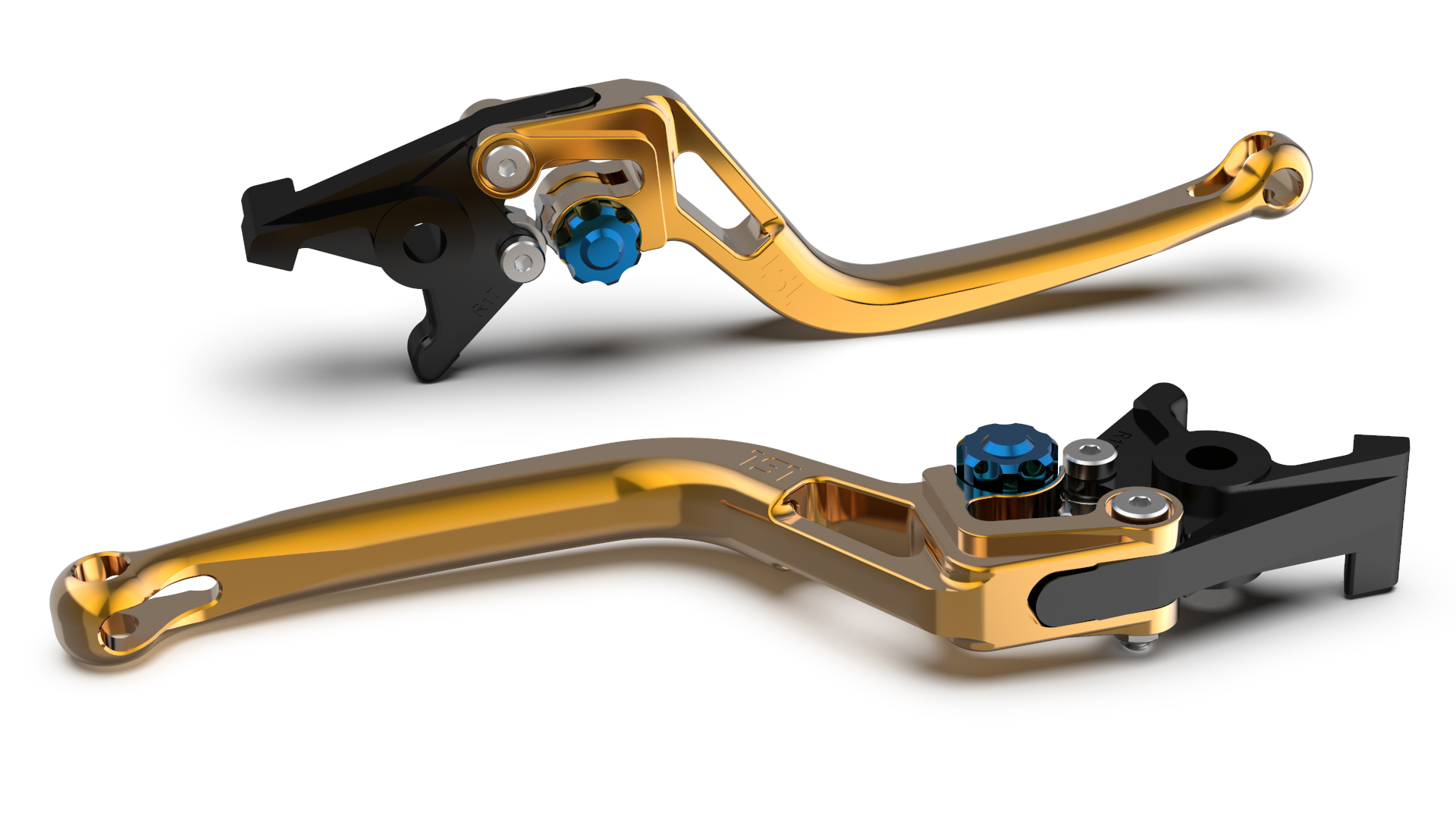 LSL Clutch lever BOW L35R, gold/blue, blue