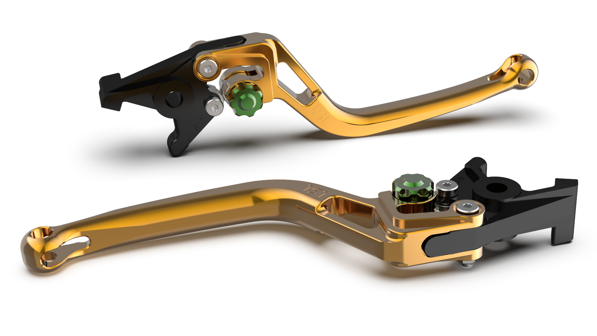 LSL Clutch lever BOW L35R, gold/green, green