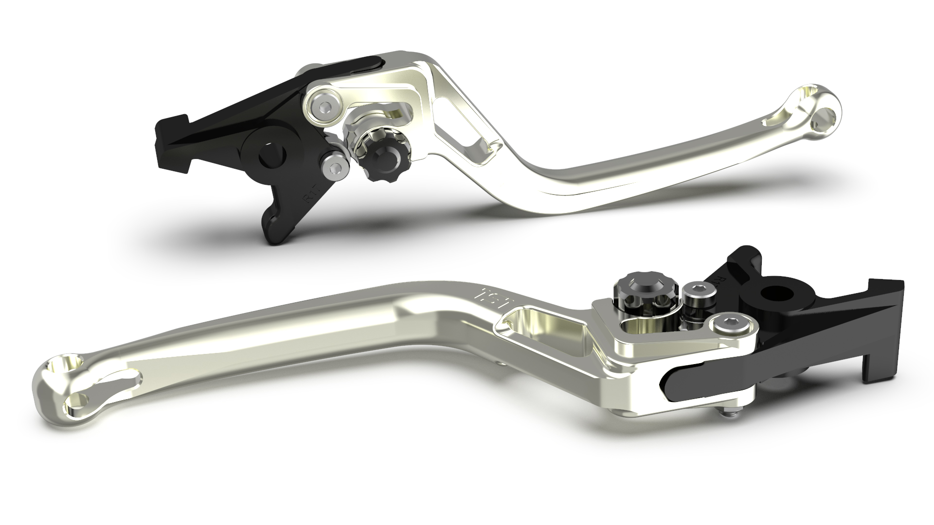LSL Clutch lever BOW L66R, silver/black, black