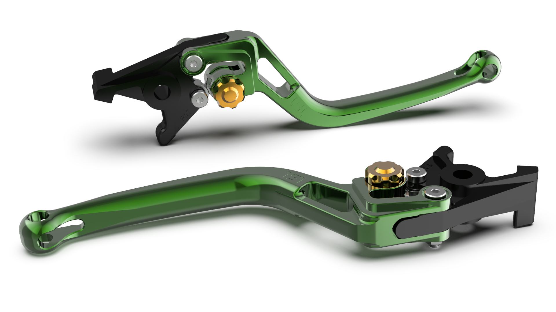 LSL Brake lever BOW R33, green/gold, gold