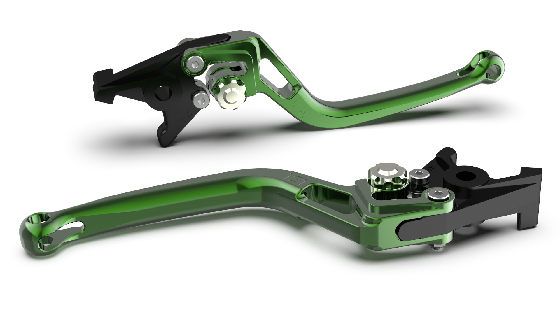 LSL Brake lever BOW R33, green/silver, silver