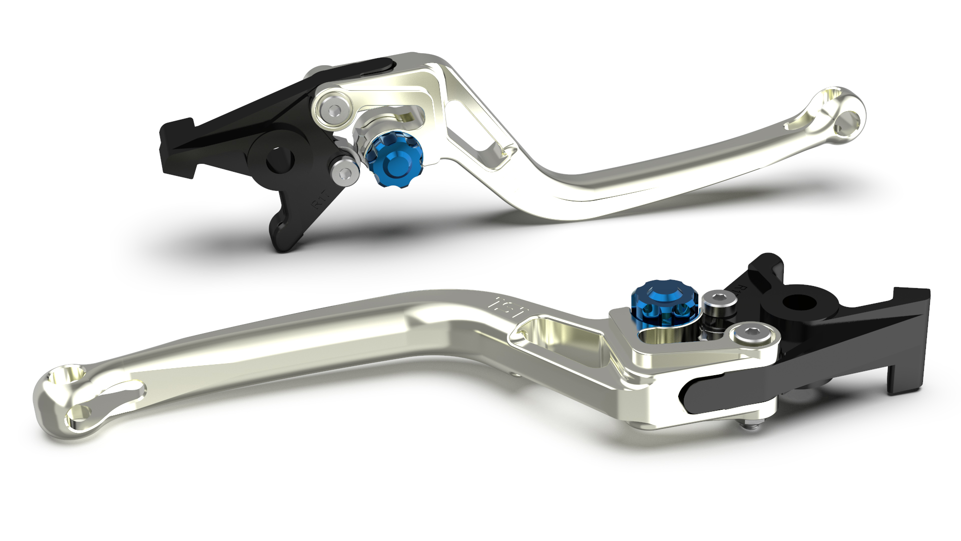 LSL Brake lever BOW R68R, silver/blue, blue