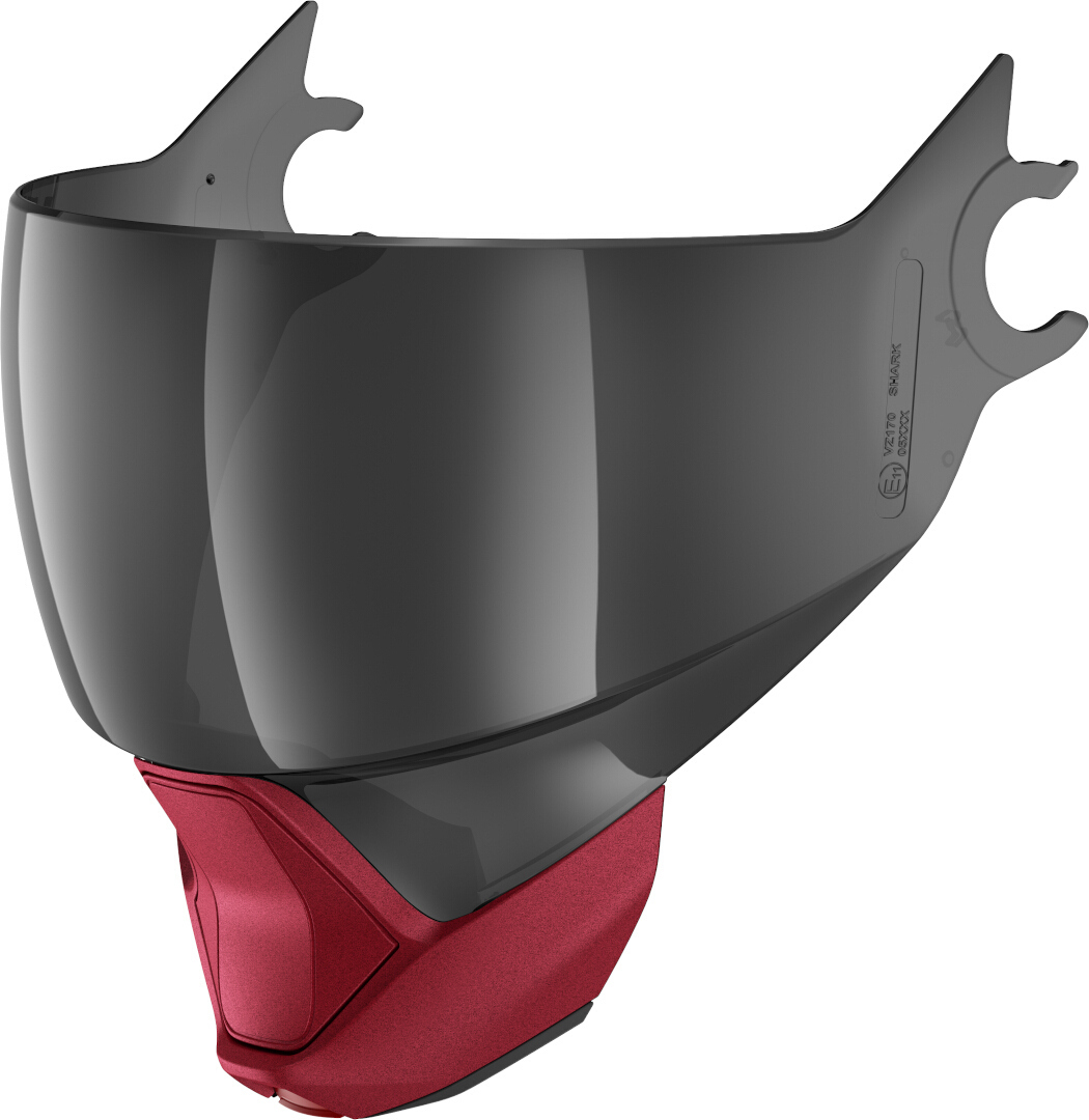 Shark Evojet Visir och haka Curtain Set, grå-röd