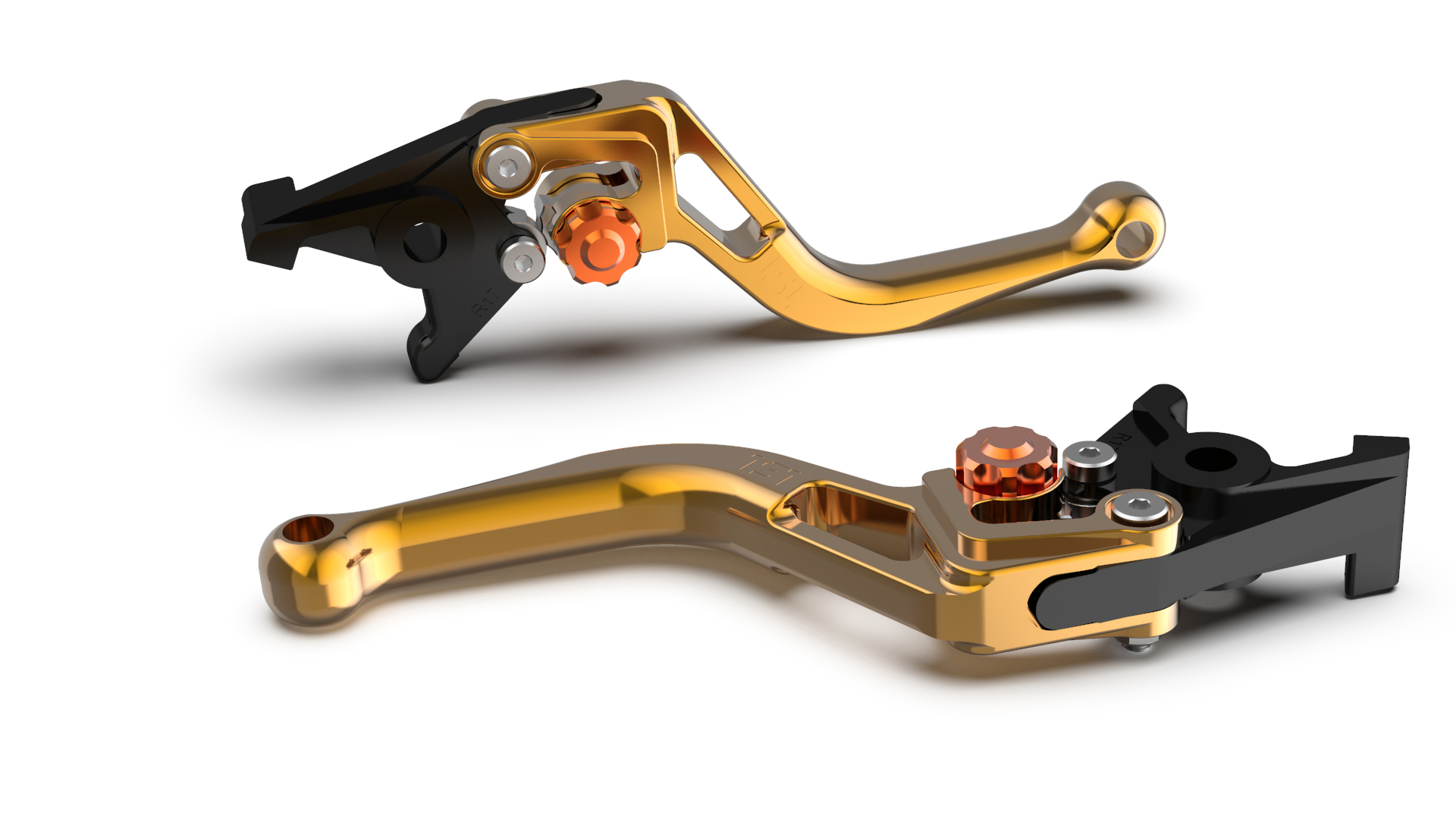 LSL Clutch lever BOW for Brembo 16 RCS, L37R, short, gold/orange, orange