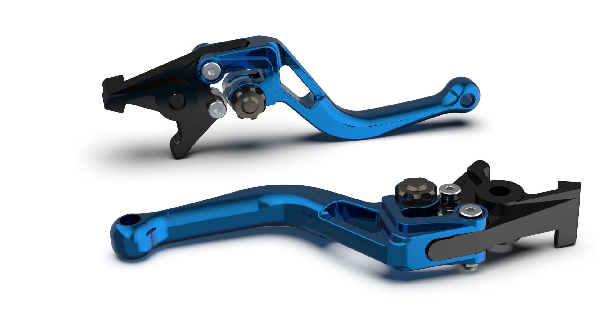 LSL Brake lever BOW R20, short, blue/anthracite, black-grey, black-grey