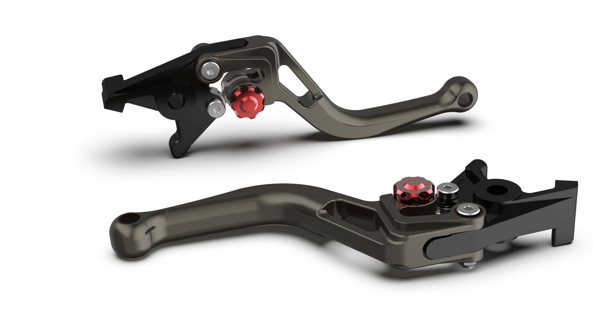 LSL Brake lever BOW R31, short, anthracite/red, red