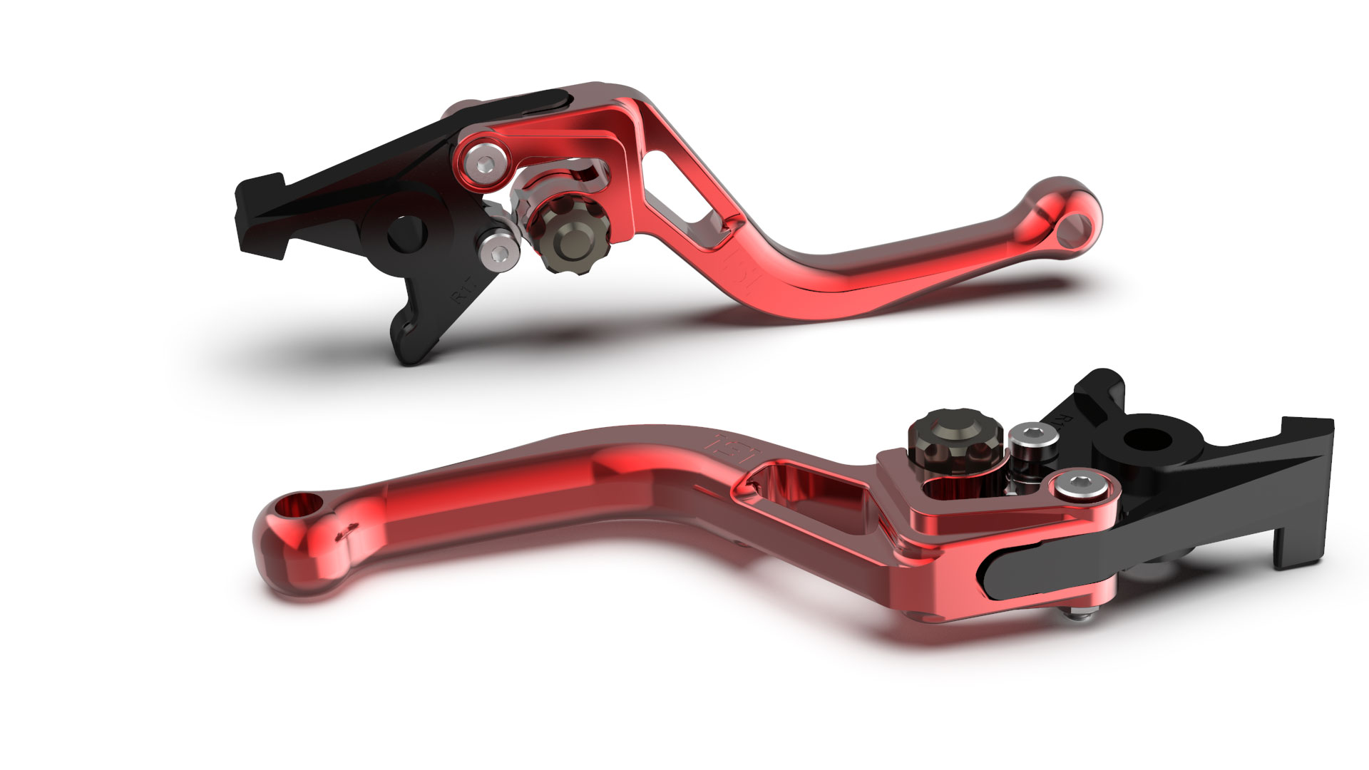 LSL Brake lever BOW R49R, short, red/anthracite, black-grey, black-grey