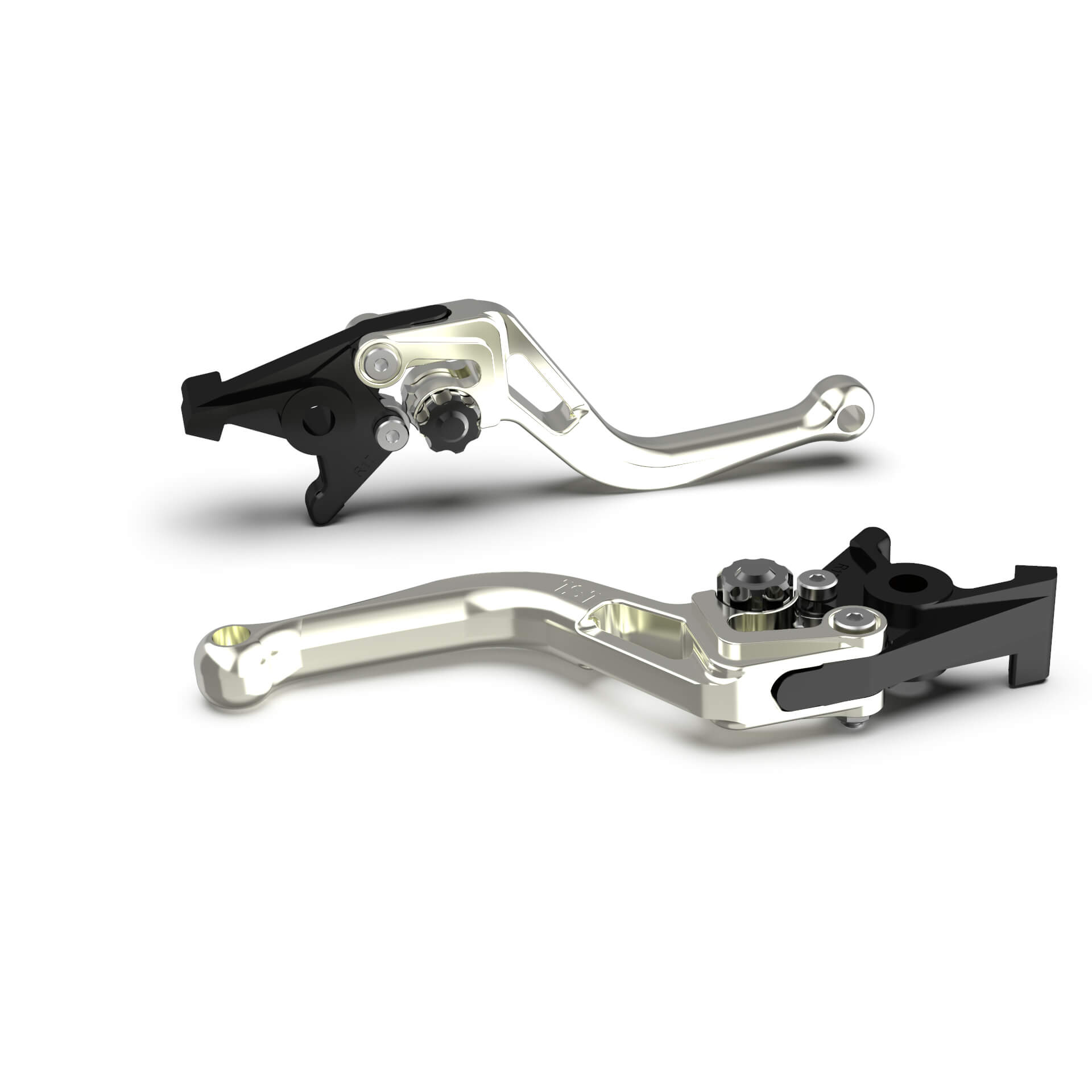 LSL Brake lever BOW R49R, short, silver/black, black