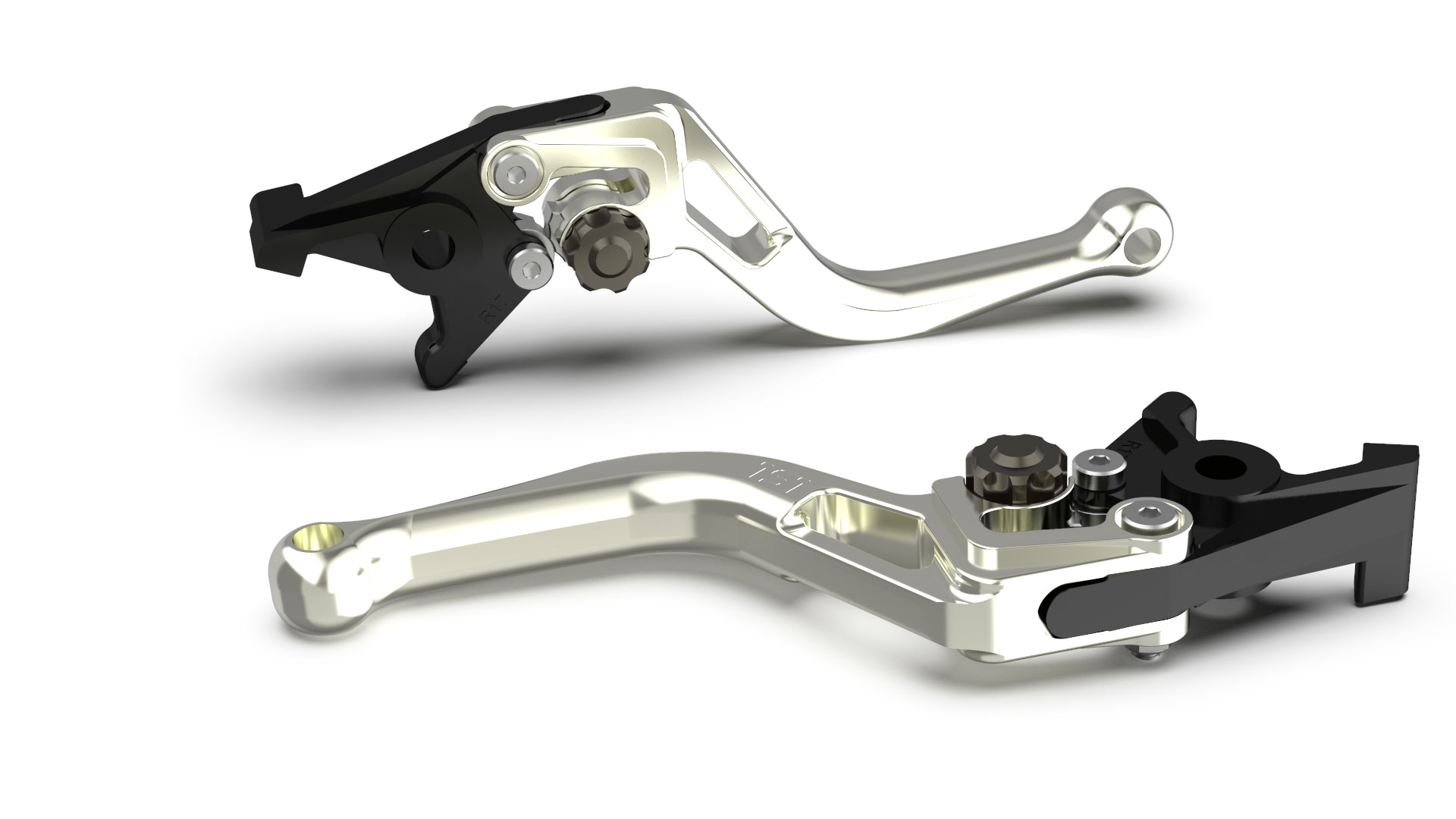 LSL Brake lever BOW R51, short, silver/anthracite, black-grey, black-grey