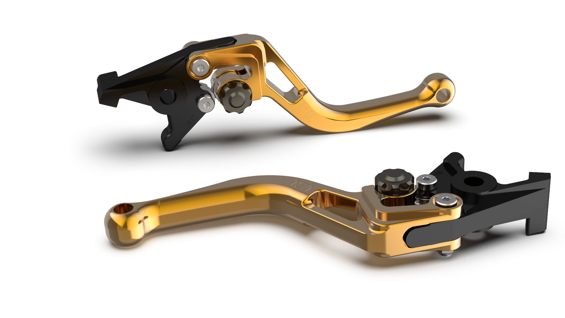 LSL Brake lever BOW R52R, short, gold/anthracite, black-grey, black-grey