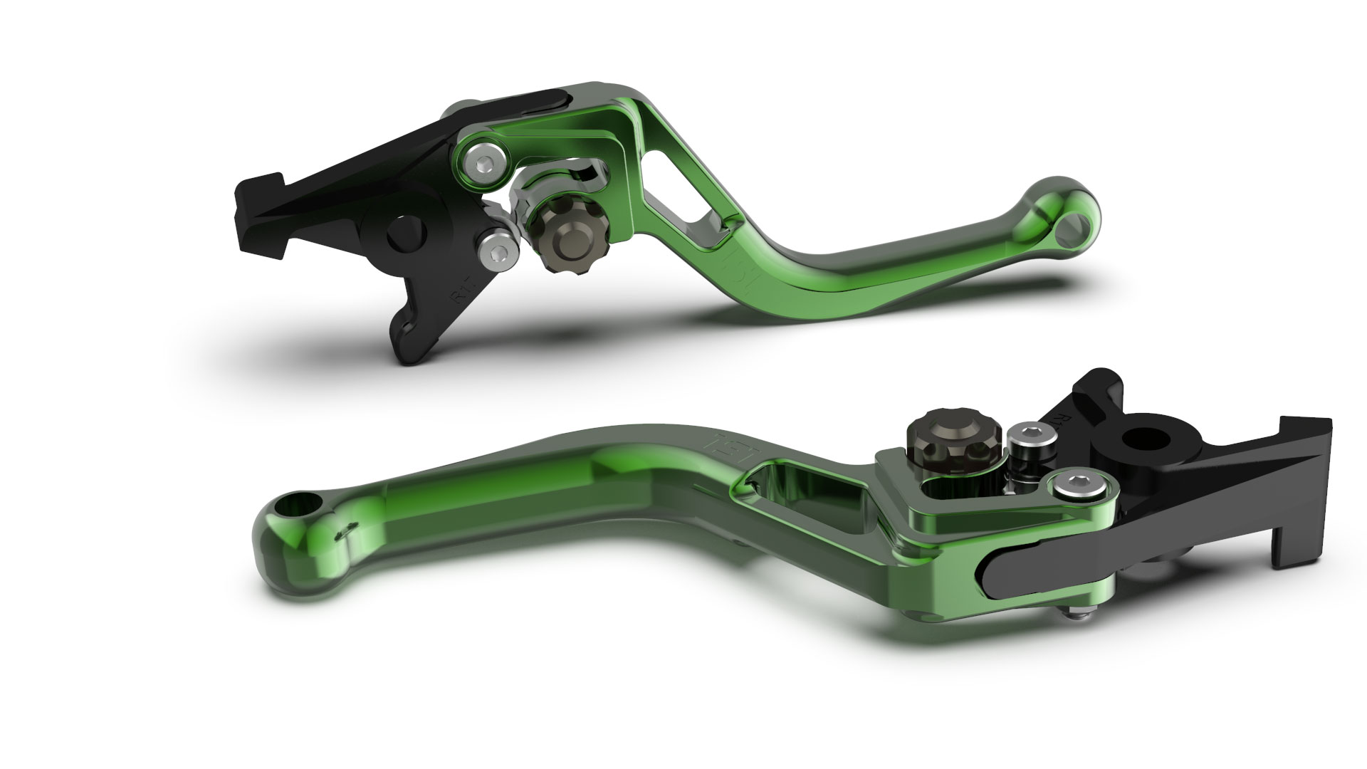 LSL Brake lever BOW R68R, short, green/anthracite, black-grey, black-grey