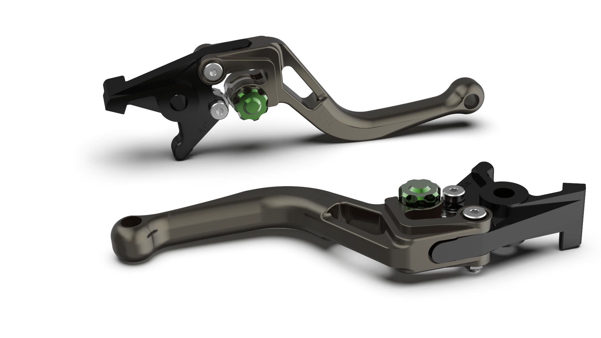 LSL Brake lever BOW short R74R, anthracite/green, green