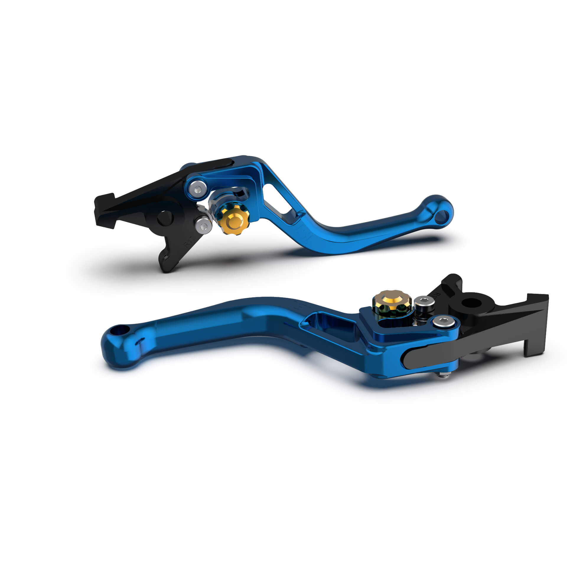 LSL Brake lever BOW short R74R, blue/gold, gold