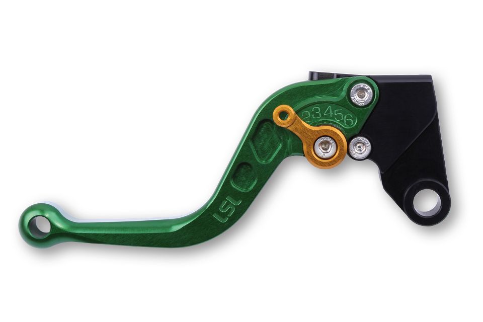 LSL Clutch lever Classic L35R, green/gold, short, gold