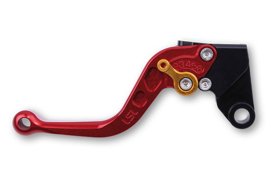 LSL Clutch lever Classic L35R, red/gold, short, gold