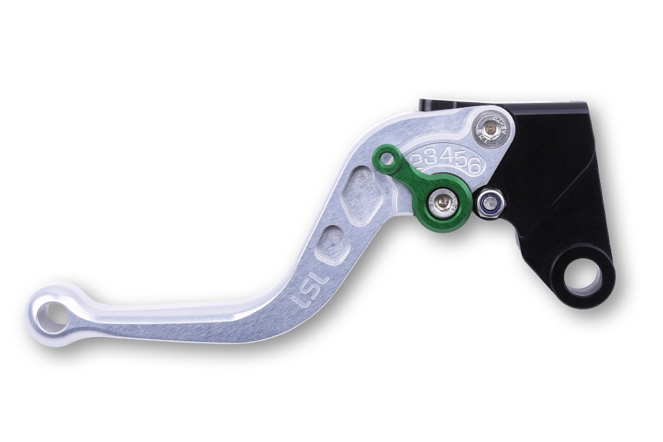 LSL Clutch lever Classic L43, silver/green, short, green