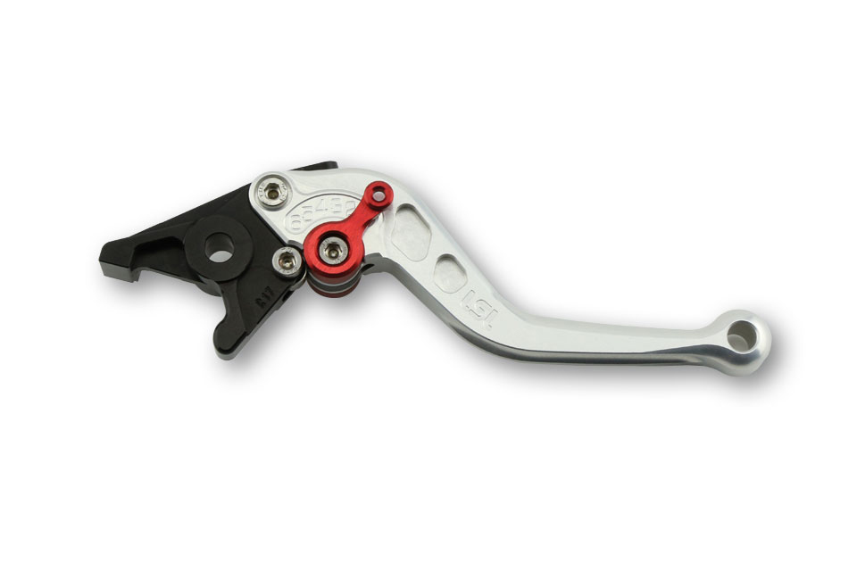 LSL Brake lever Classic R43R, silver/red, short, red