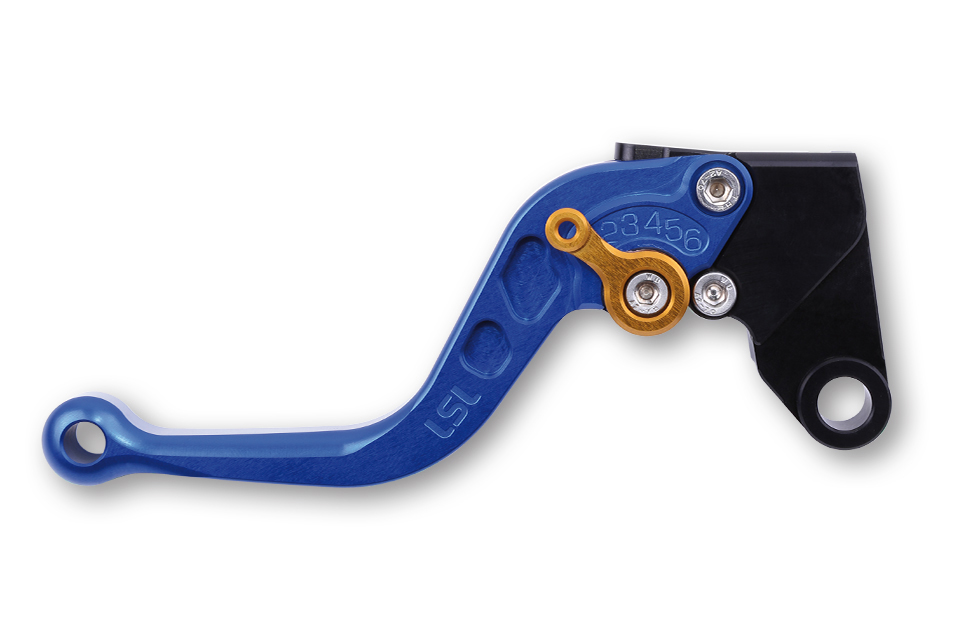 LSL Brake lever Classic R67R, blue/gold, short, gold