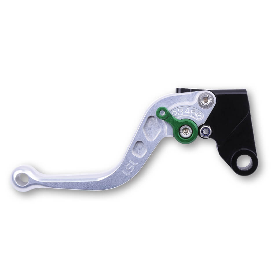 LSL Brake lever Classic R70, silver/green, short, green
